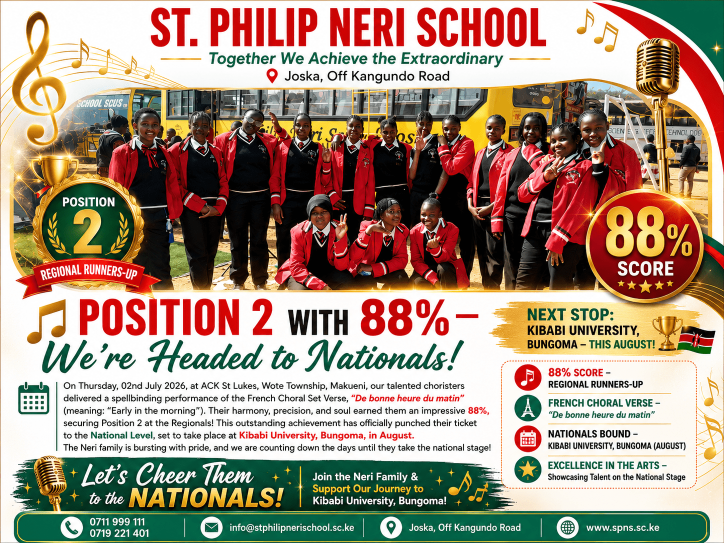SPNS choir celebrates qualification to the Kenya Music Festivals Nationals